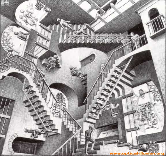 careful stairs illusion