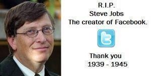 RIP Steve Jobs el creador de Facebook 1939-1945