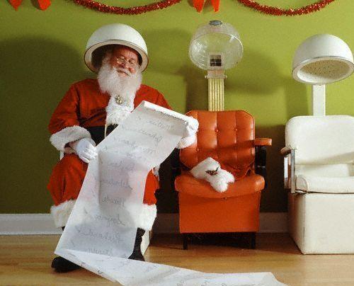Papa Noel preparandose