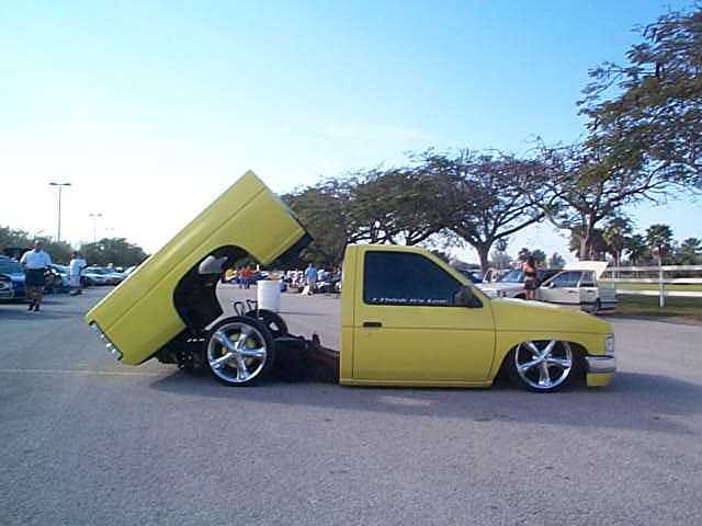 low rider trucks yellow