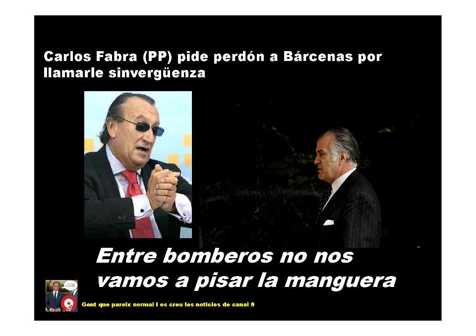Fabra pide perdon a Barcenas