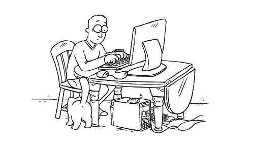 Gato y ordenador