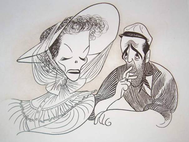 Katherine Hepburn and Humphrey Bogart in The African Queen