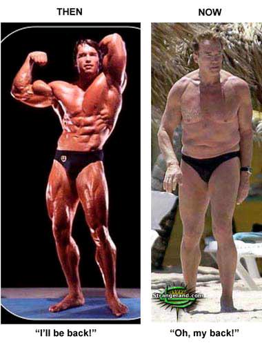 Arnold Schwarzenegger, antes y después