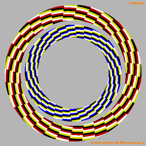Are the circles moving? (The image is Copyright A. Kitaoka)