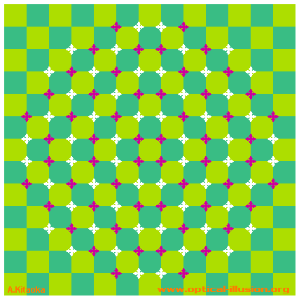 Squares and circle. (The image is Copyright A. Kitoaka)
