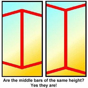 Which vertical lines is longer? Or they equal in length?