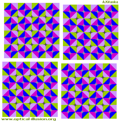 Squares have a domelike structure. (The image is Copyright A. Kitaoka)