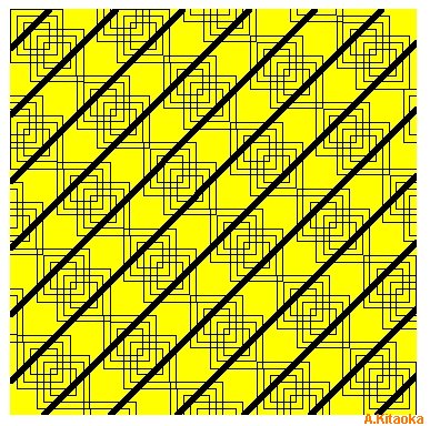 There are no curves in the diagonal lines. (The image is Copyright A. Kitaoka)