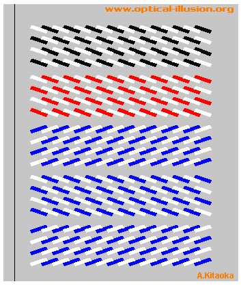 Distorted rectangular silhouettes. (The image is Copyright A. Kitaoka)