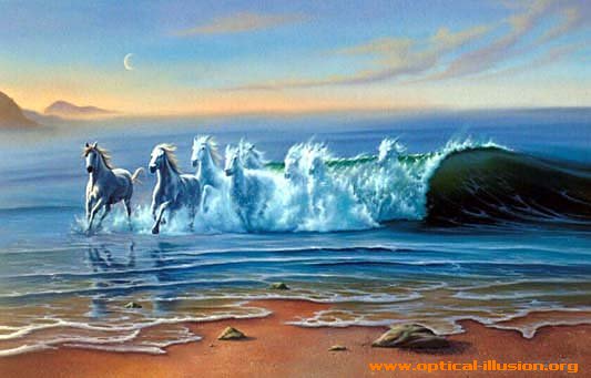 Waves and horses.