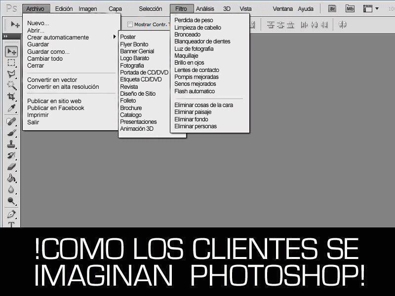 Como los clientes se imaginan Photoshop