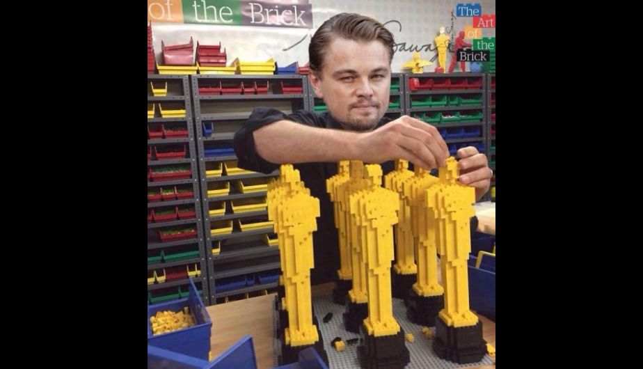 Leonardo DiCaprio con Oscar lego