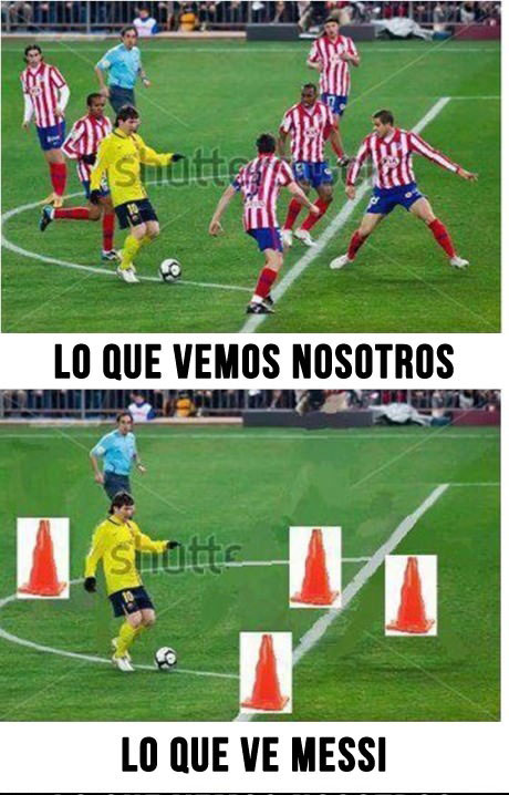 Lo que ve Messi