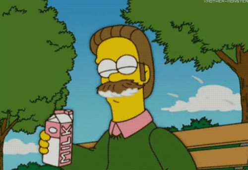 Flanders bebiendo leche