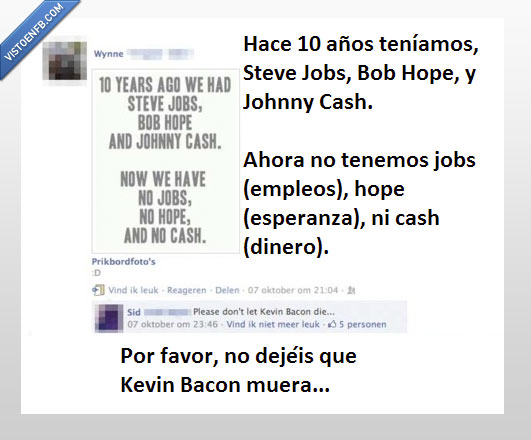 No dejar que Bacon muera