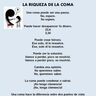 La riqueza de la coma