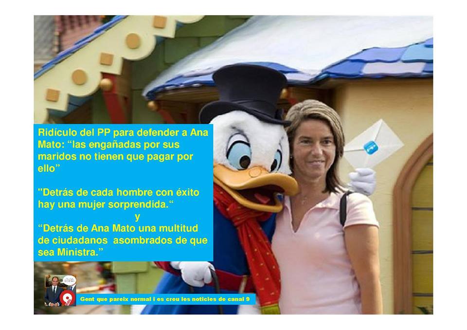 Ana Mato el pato Donald y los sobres