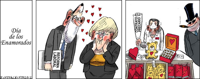 Merkel y Mariano enamorados por San Valentin